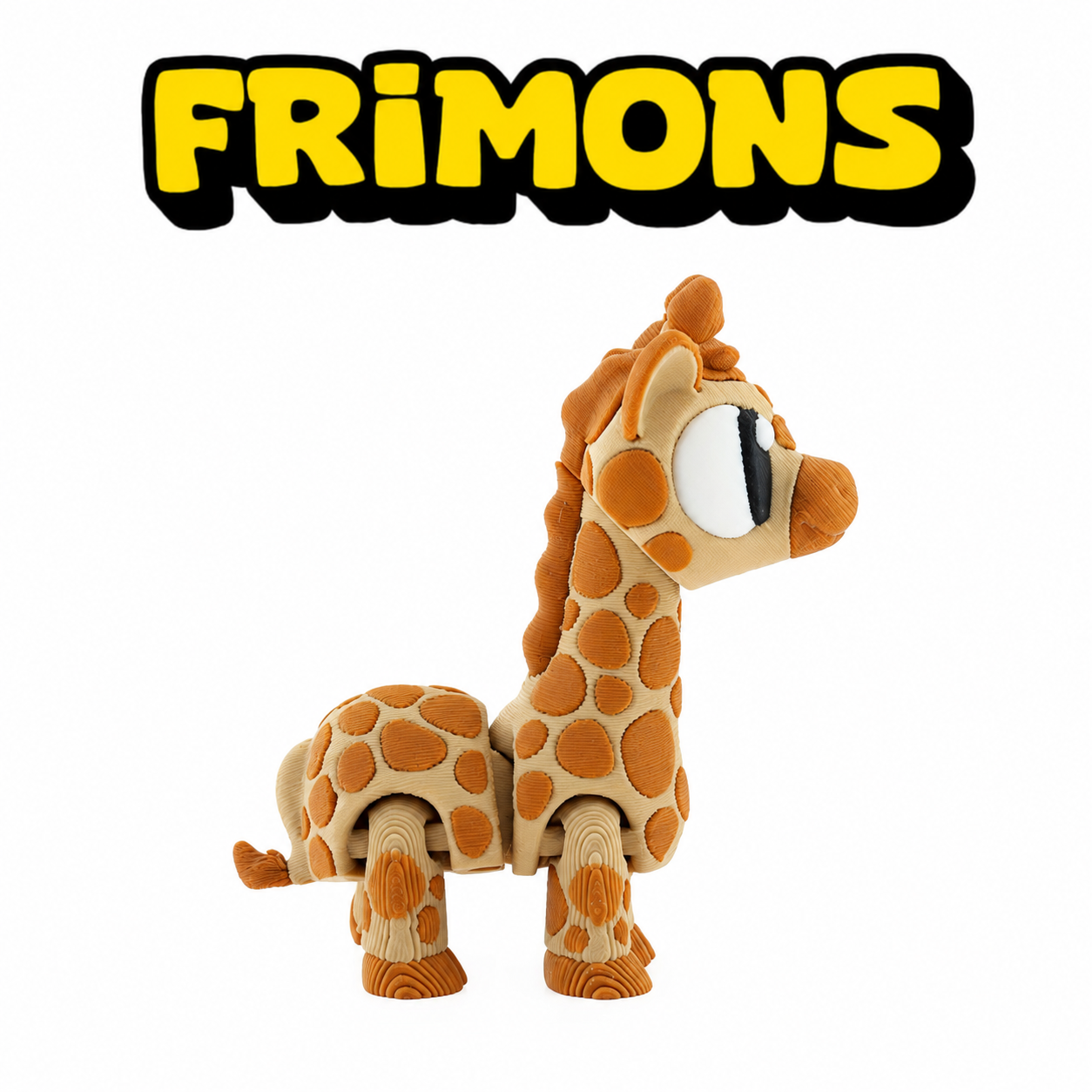Staand oranje giraffiguur van opzij