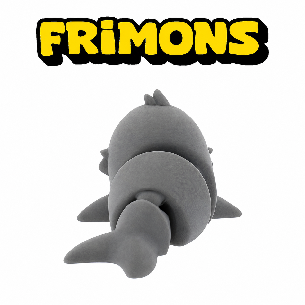 Grijs beweegbaar zeehondfiguur van achteren